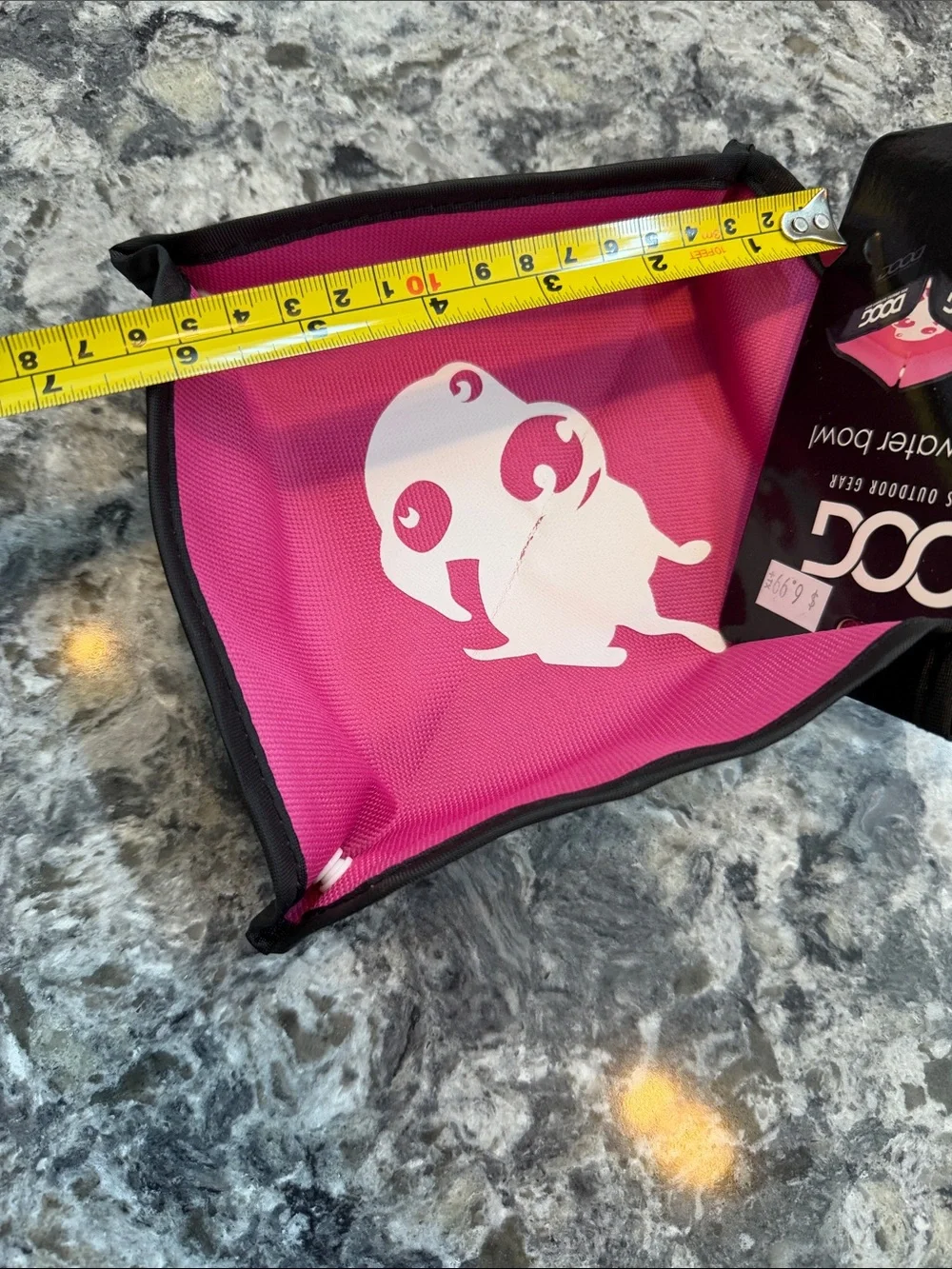 Foldable Pink Travel Dog Bowl